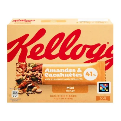 KELLOGGS bars Extra roasted almonds & honey 4x32g