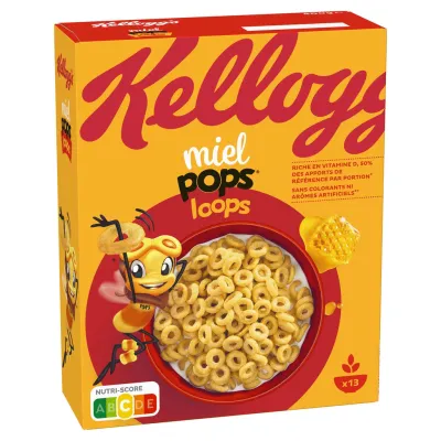 KELLOGG Miel Pops Loops Cereals 400 g