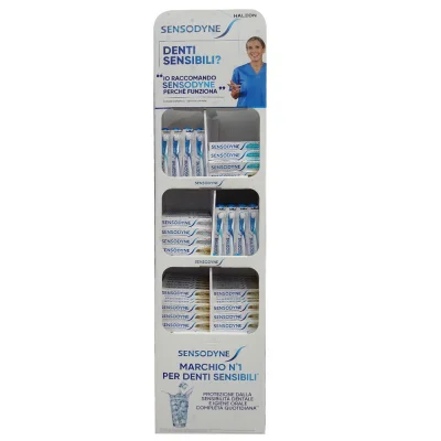 Sensodyne mixed display 252 u. Toothbrush & toothpaste.