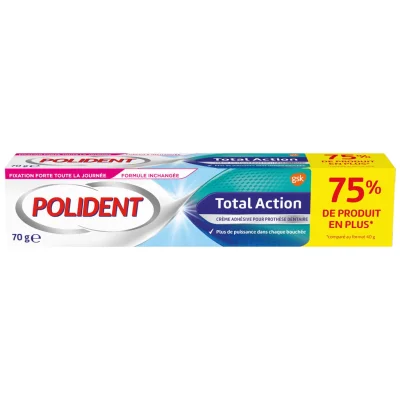 POLIDENT Total Action Denture Adhesive Cream 70 g