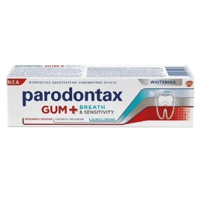 PARODONTAX GUM + BREATH & SENSITIVITY 75ml WHITENING TOOTHPASTE
