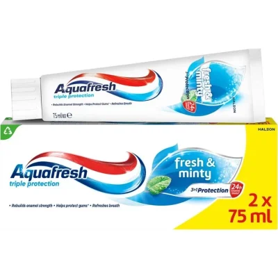 Aquafresh Toothpaste Fresh Mint 2x75ml