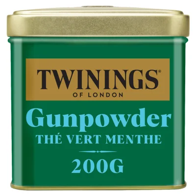 TWININGS Green tea mint gunpowder loose leaf, metal tin 200 g