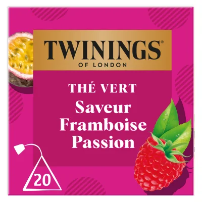 TWININGS Green tea raspberry passion 20 sachets