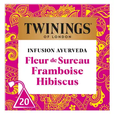 TWININGS Ayurveda Infusion Elderflower Raspberry Hibiscus 20 tea bags