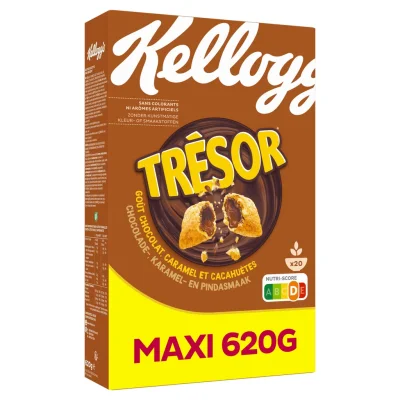 KELLOGG'S Trésor Chocolate Caramel and Peanut Cereal 620 g