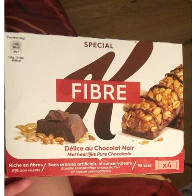 KELLOGG'S Fibre Cereal Bar Dark Chocolate 96g