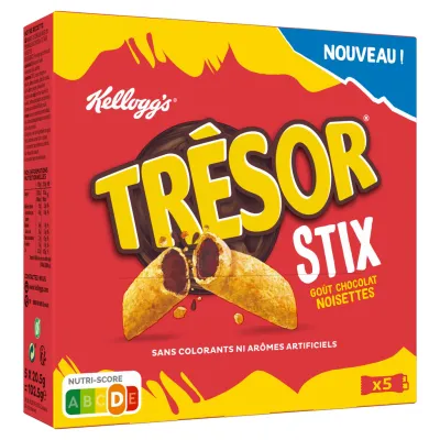 KELLOGG'S Trésor Stix Cereal Bars Chocolate Hazelnut 5 bars