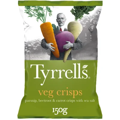 TYRRELL'S Vegetable Chips Beetroot Parsnip Carrot 150 g