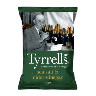 TYRRELL'S Potato Chips Sea Salt and Cider Vinegar 40 g