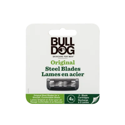 BULLDOG Original Steel Razor Blades for Men 4 Blades