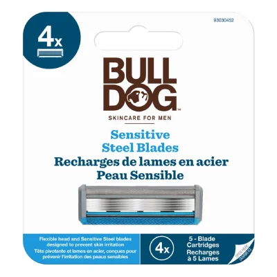 BULLDOG Sensitive Steel Razor Blades for Men 4 Blades