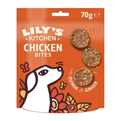 Lily's Kitchen Adult Dog Chomp-Away Chicken Bites Treats 8x70g