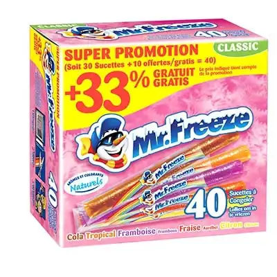 MR FREEZE Assorted Flavours Freeze Pops 40 x 20 ml