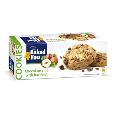 BAKED4YOU Chocolate Chip With Hazelnut Cookies 135 g