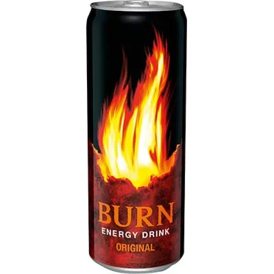 BURN Energy Drink Sleek Resealable Can 355 ml