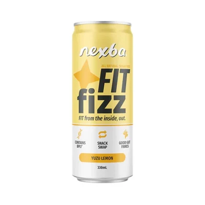 can NEXBA Fit Fizz all natural sugar free 330ml - Yuzu Lemon