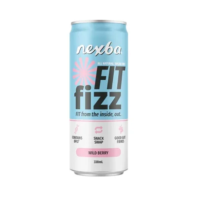 can NEXBA Fit Fizz all natural sugar free 330ml - Wild Berry