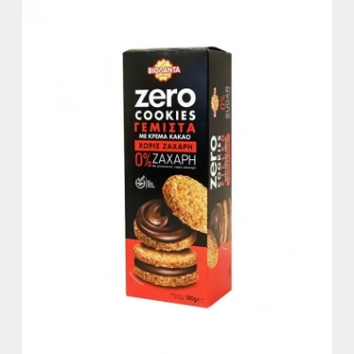VIOLANTA ZERO COOKIES 0% SUGAR FILLED WITH CHOCOLATE CREAM 180gr.