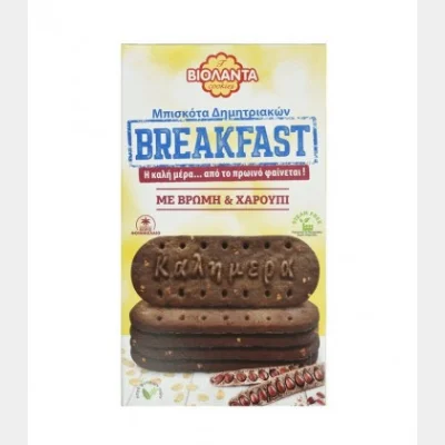 VIOLANTA BREAKFAST BISCUITS WITH OATS & CAROB 180gr