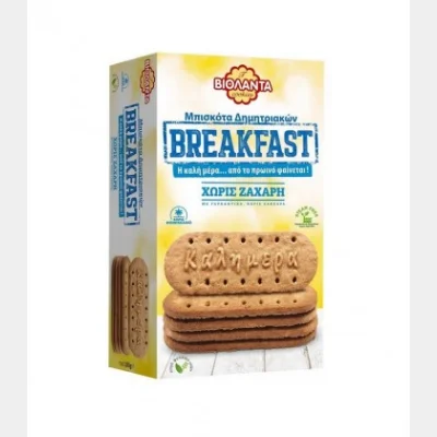 VIOLANTA CEREAL BREAKFAST BISCUITS WITHOUT SUGAR 180gr.