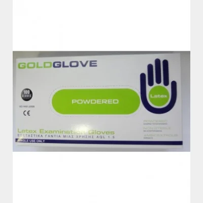 GOLDGLOVE GLOVES 100T LATEX LARGE