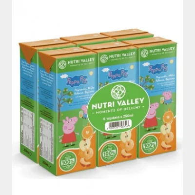 NUTRI VALLEY PEPPA ΧΥΜΟΣ ΜΗΛΟ-ΠΟΡΤΟΚΑΛΙ-ΡΟΔΑΚΙΝΟ-ΒΕΡΥΚΟΚΟ 250ml