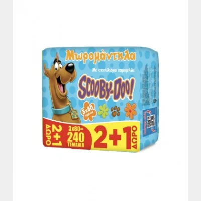 SCOOBY DOO BABY WIPES CHAMOMILE 80T 2+1 GIFT