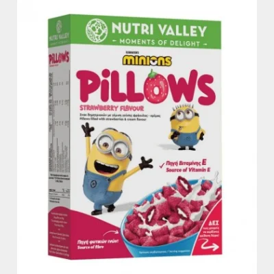 NUTRI VALLEY MINIONS ΔΗΜΗΤΡΙΑΚΑ STRAWBERRY PILLOWS 375gr