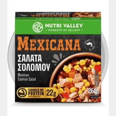 NUTRI VALLEY ΚΟΝΣΕΡΒΑ ΠΟΛΥΣΑΛΑΤΑ MEXICANA ΜΕ ΣΟΛΩΜΟ 260gr