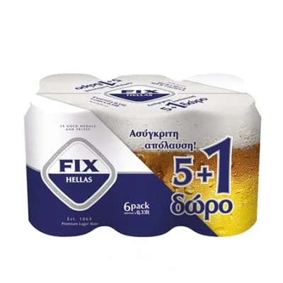 Fix Beer 330ml Μπύρα (5+1 free) 330ml