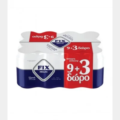 FIX HELLAS ΜΠΥΡΑ ΚΟΥΤΙ 12pack 330ml (9+3 ) Χ 2