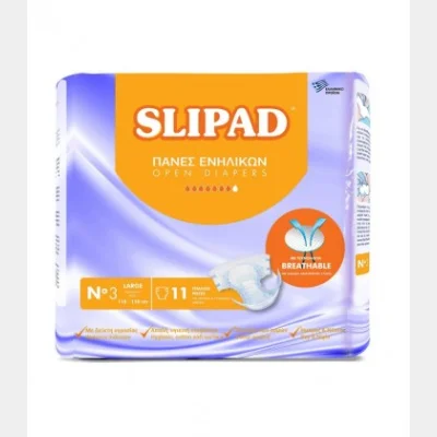 SLIPAD OPEN INCONTINENCE DIAPERS No3 LARGE 11T