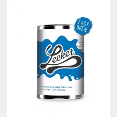 LECKER EVAPORATED MILK 7.5% FAT. 4410gr
