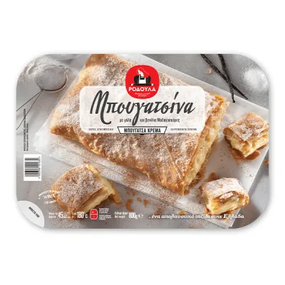 Rodoula Bougatsa Custard Pie with Madagascar Vanilla 800g Μπουγάτσα Κρέμα 800g
