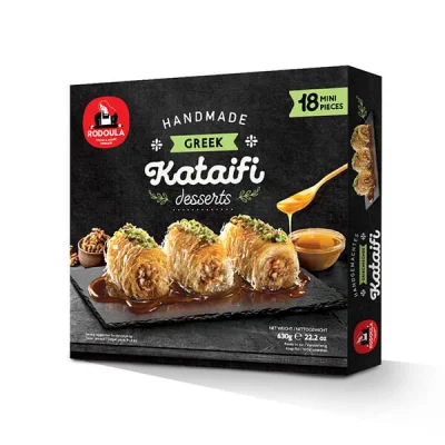 Rodoula Handmade Kataifi 18 mini servings 630g Σιροπιαστό Καταΐφι 630g