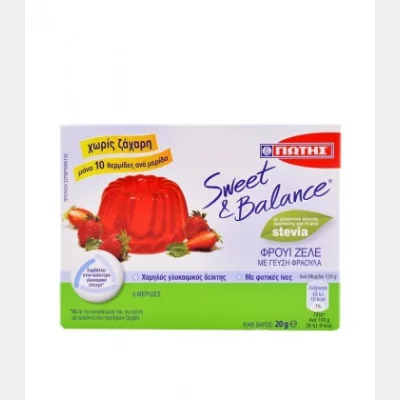 ΓΙΩΤΗΣ SWEET&BALANCE ΦΡΟΥΙ ΖΕΛΕ ΦΡΑΟΥΛΑ STEVIA 20gr