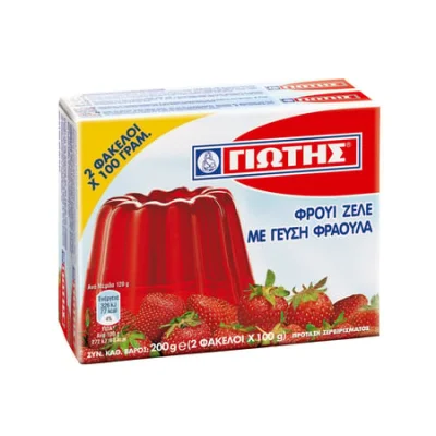 Jotis Jelly Crystals Strawberry 2x100g Γιώτης Φρουί Ζελέ Φράουλα 2x100g