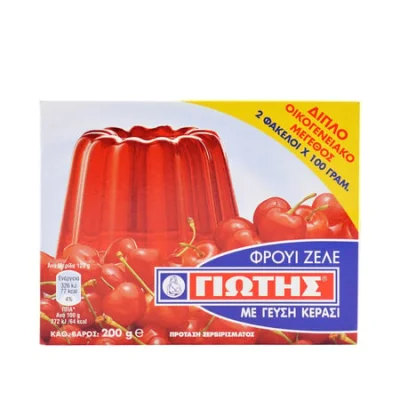 Jotis Jelly Crystals Cherry 2x100g Γιώτης Φρουί Ζελέ Κεράσι 2x100g