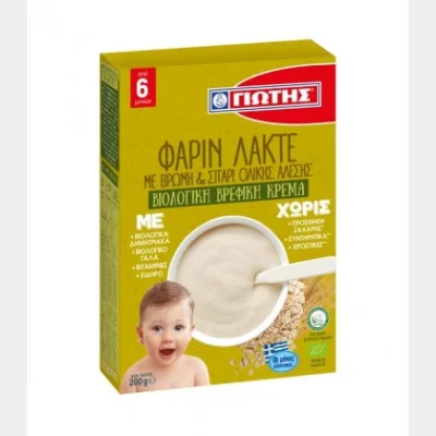 YIOTIS ORGANIC FARIN LACTE CREAM WITH OATS 200gr