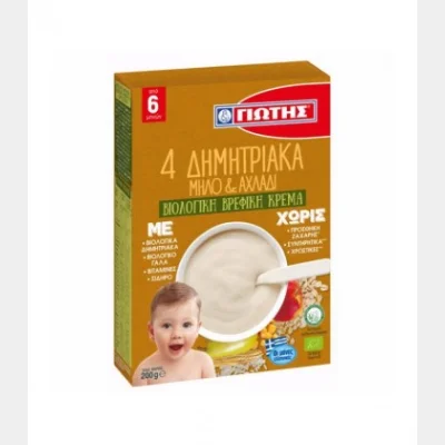 JOTIS BIO CREAM 4 CEREALS APPLE & PEAR 200gr