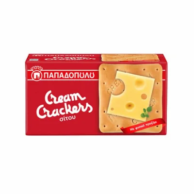 Papadopoulou Cream Crackers Wheat 140g Παπαδοπούλου Κράκερς Σίτου 140g