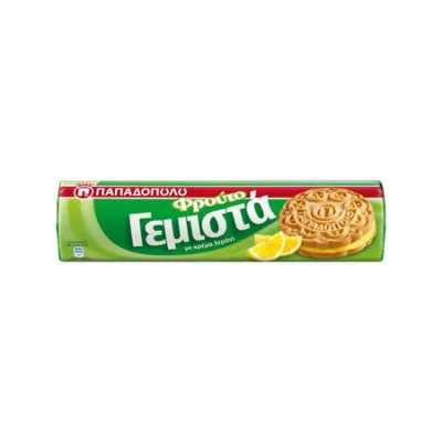 Papadopoulou Lemon Sandwich Biscuits 200g Παπαδοπούλου γεμιστά Μπισκότα Λεμόνι 200g