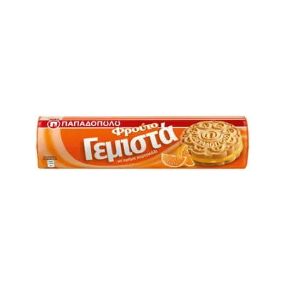 Papadopoulou Orange Sandwich Biscuits 200g Παπαδοπούλου Μπισκότα γεμιστά Πορτοκάλι 200g