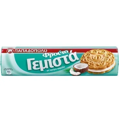 PAPADOPOULOU SANDWICH BISCUITS 200gr. COCONUT
