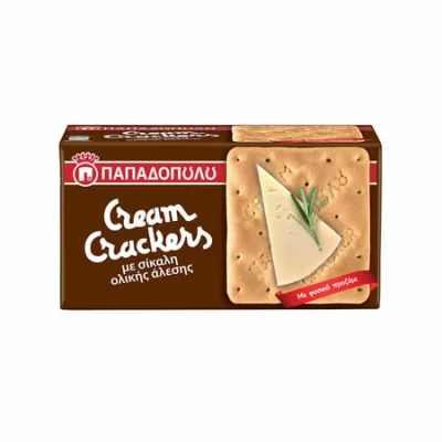 Papadopoulou Cream Crackers Rye 175g Παπαδοπούλου Κράκερς Σίκαλης 175g