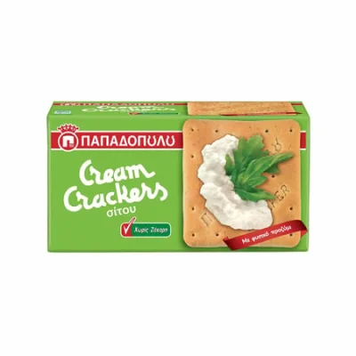 Papadopoulou Cream Crackers Sugar Free 165g Παπαδοπούλου Κράκερς χωρίς ζάχαρη 165g