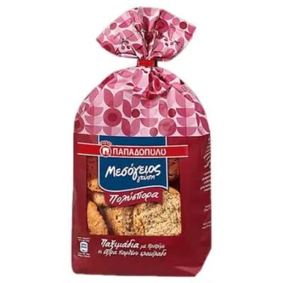 Papadopoulou Multigrain Traditional Rusks 350g Παπαδοπούλου Πολύσπορα Παξιμάδια 350g