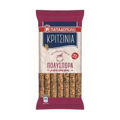 Papadopoulou Breadsticks Multiseed 185g Παπαδοπούλου Κριτσίνια Πολύσπορα 185g