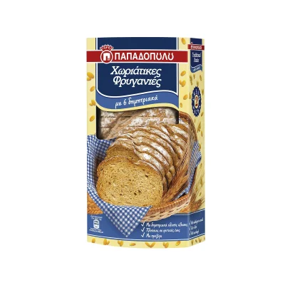 Papadopoulou Wholegrain Rusks with 6 Cereals 240g Χωριάτικες φρυγανιές με 6 δημητριακά 240g